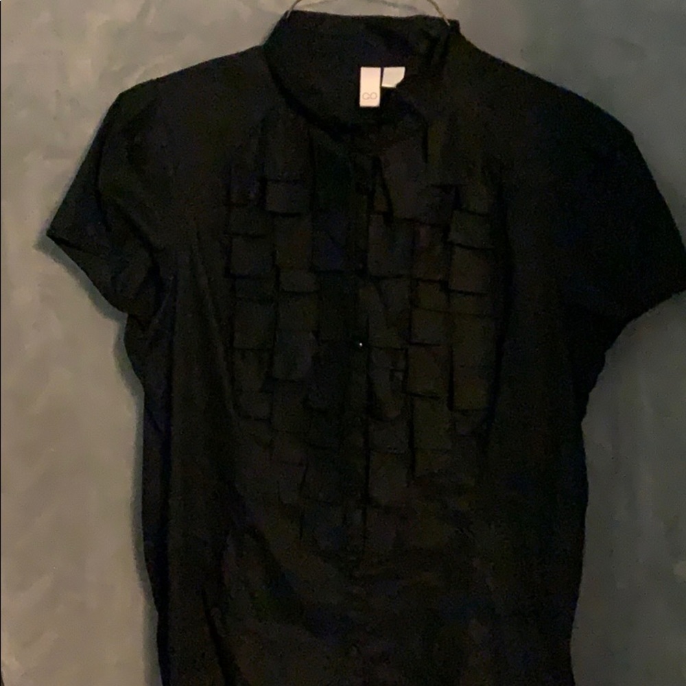 Go international black blouse with ruffles